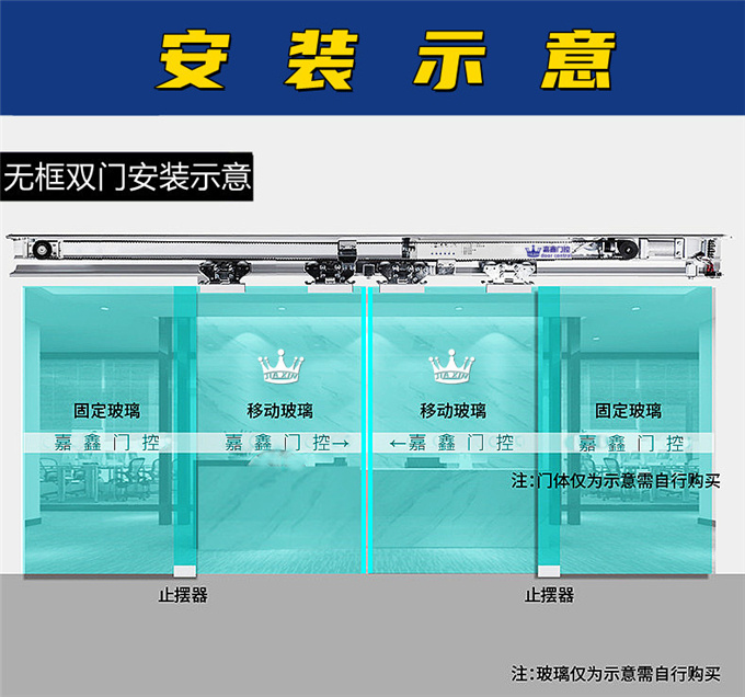 嘉鑫JX-150自動感應門平移電動玻璃門JIAXIN